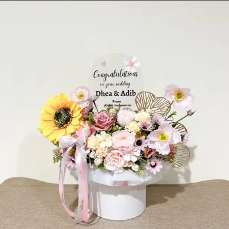 Bloom Box Akrilik Ucapan Wedding Tapos